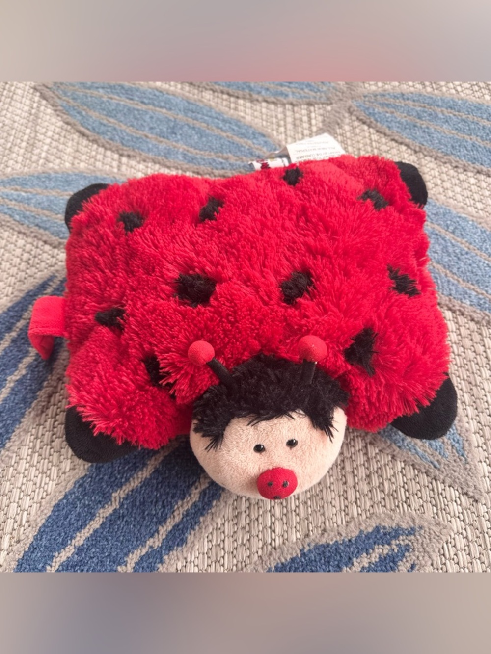 Pillow Pets Pee Wees Ms. Lady Bug Plush Stuffed Animal Pillow 2010 Red Black 11"